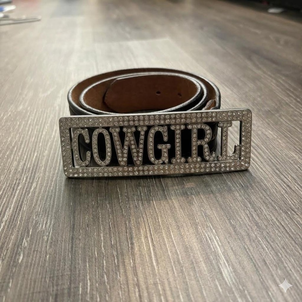 Tex Tan Black Leather Women's Belt Coastal COWGIRL Buckle Blingy Western Rodeo